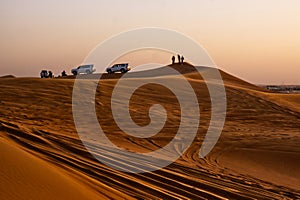offroad desert tour at sunset