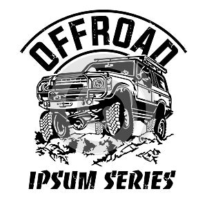 Offroad Vehicle in vector illustration logo