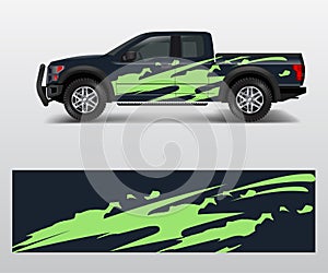 Offroad vehicle wrap design vector. Pickup truck decal wrap design vector