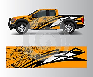 Offroad vehicle wrap design vector. Pickup truck decal wrap design vector