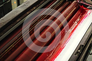 Offset press printing, detail