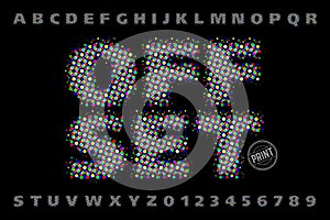 Offset print style font