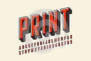 Offset print style modern font design