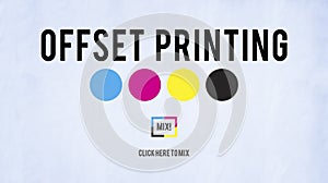 Offset Printing Process CMYK Cyan Magenta Yellow Key Concept