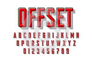 Offset printing style font