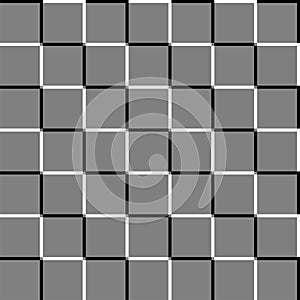 Offset squares seamless geometric pattern. Emboss, indent squares geometrical pattern. Op-art background texture