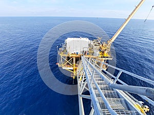 Offshore crane in operation