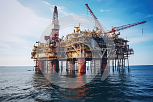 Oil platform on the ocean.