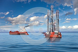 The offshore drilling oil rig.