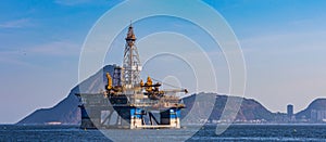 Offshore exploration platform for the oil industry in Guanabara Bay, Rio de Janeiro, Brazil