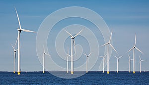 Offshore farm windturbines near Dutch coast