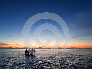 Offshore Jacket at Sunset