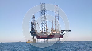 Offshore oil and gas drilling jackup rig photo
