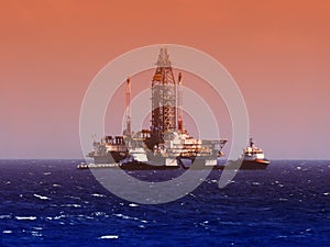 Offshore oil and gas drilling platform or rig, gulf of mexico