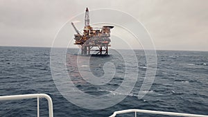 Offshore oil and gas industry. Oil platform or rig in north sea