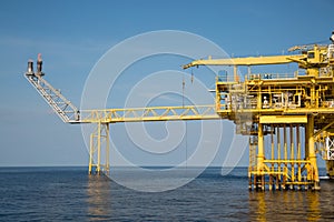 Offshore oil and gas production and exploration business. Production oil and gas plant and main construction platform in the sea