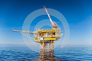 Offshore oil and gas production and exploration wellhead remote platform photo