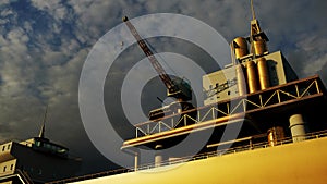 Offshore oil and gas rig platform 3d rendering