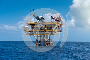 Offshore oil and gas wellhead remote platform which produced raw material for sent to onshore refinery