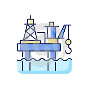 Offshore oil platform RGB color icon