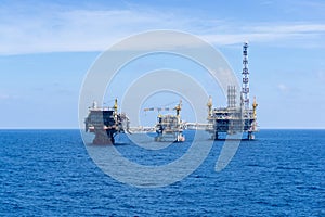 Offshore oil production platform at oil field Terengganu, Malaysia