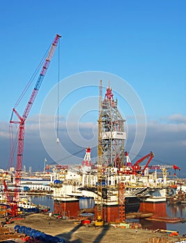 Offshore oil and rig construction, Baku, Azerbeijan