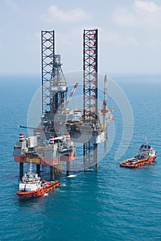 Offshore oil rig drilling platform