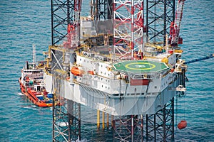 Offshore oil rig drilling platform