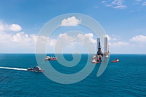 Offshore oil rig drilling platform