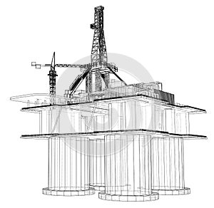 Offshore oil rig drilling platform concept