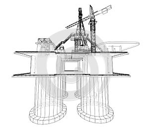 Offshore oil rig drilling platform concept