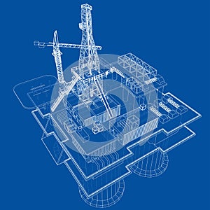 Offshore oil rig drilling platform concept