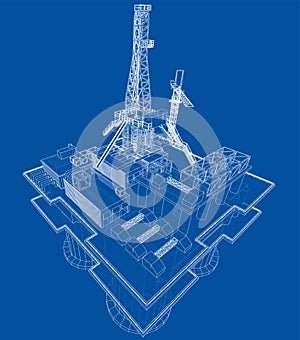 Offshore oil rig drilling platform concept