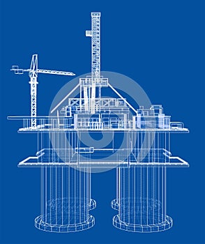 Offshore oil rig drilling platform concept