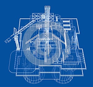 Offshore oil rig drilling platform concept