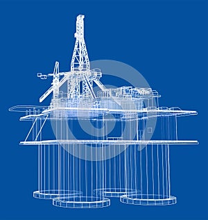 Offshore oil rig drilling platform concept