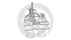 Offshore oil rig drilling platform concept