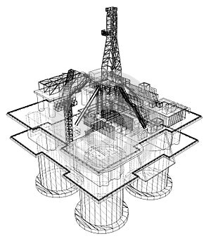 Offshore oil rig drilling platform concept