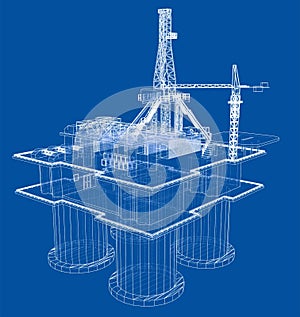 Offshore oil rig drilling platform concept