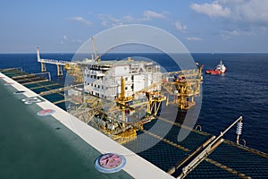 The offshore oil rig in the gulf of Thailand