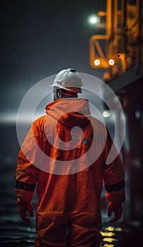 Offshore oilrig workers woking at an oilrig