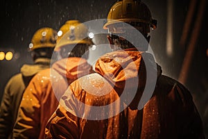 Offshore oilrig workers woking at an oilrig