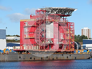 Offshore Personnel Accommodation Rig on the River Tyne