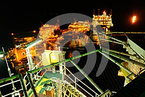 An offshore platform at night