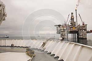 Offshore Platform and Vessel. Oil and Gas.