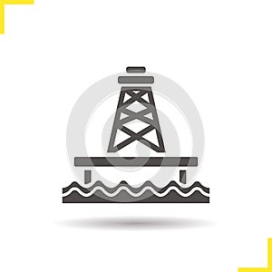 Offshore sea well glyph icon