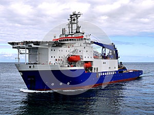 Offshore Support Vessel at Sea.