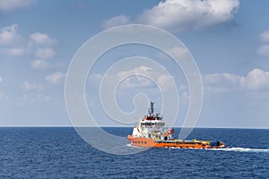 Offshore transportation and shipping business, Supply boat pickup tool and equipment from onshore and sent to offshore oil and gas