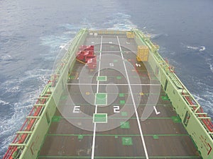Offshore vessel cargo deck view