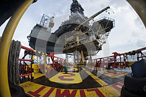 Offshore vessel crew working on deck